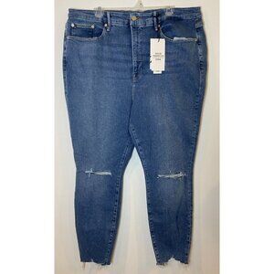 NWT Good American Zara Jeans Skinny Distressed Plus Size 24 New